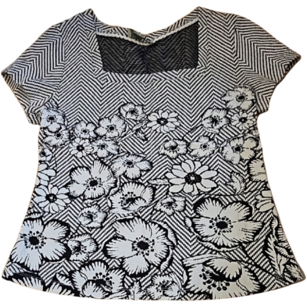 MAEVE Hellebore Square Neck Short Sleeve Top